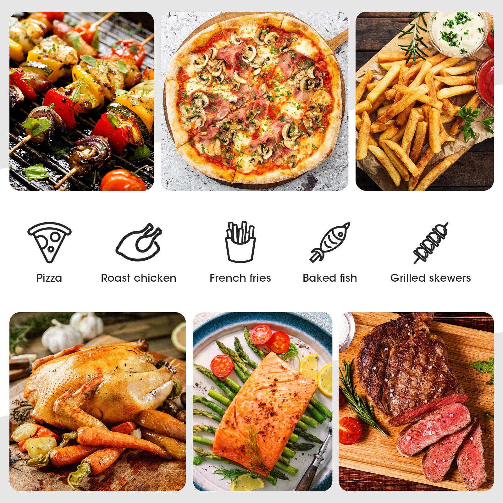 Smart 24L Microwave Oven Air Fryer Combo Cooker LED Display Countertop Kitchen