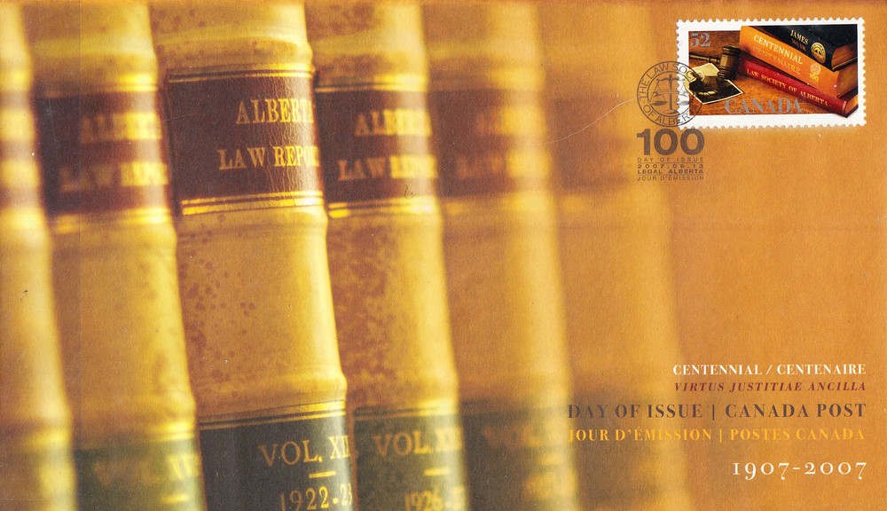 W CANADA 2228 FDC ALBERTA LAW SOCIETY CENTENARY