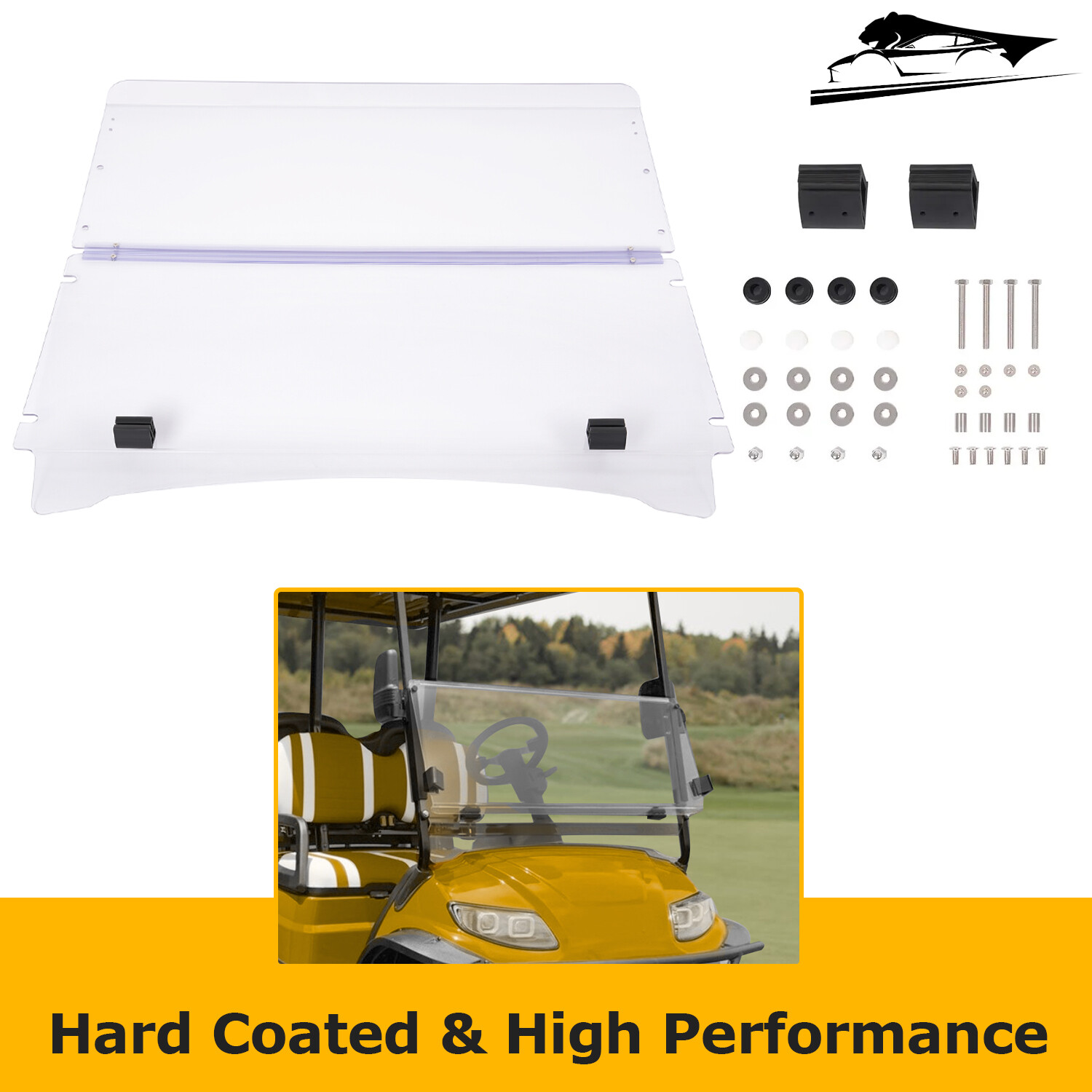 For ICON I20 I40 I60 I20L I40L I60L Golf Cart Folding Clear Windshield PC New