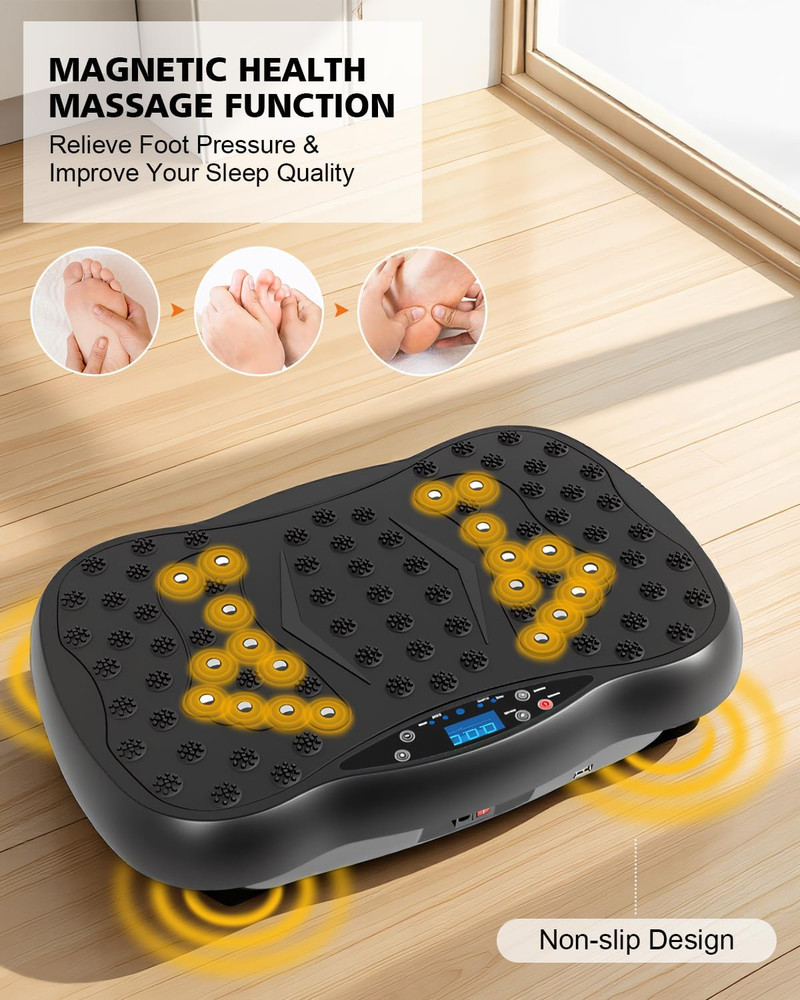 Vibration Plate Exercise Machine, 10 Auto Modes, 200 Levels, 450Lbs Capacity