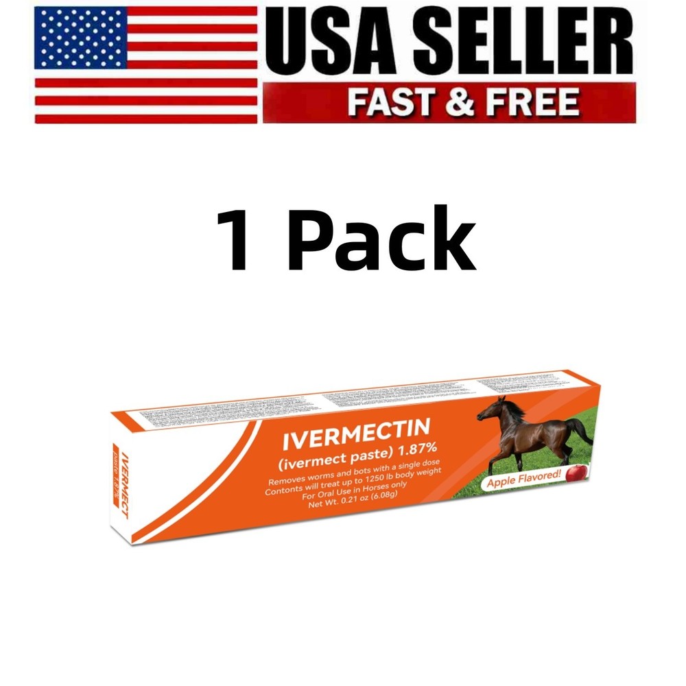 1 Pack Paste Horse Dewormer Apple Flavor Safe Effective Wormer