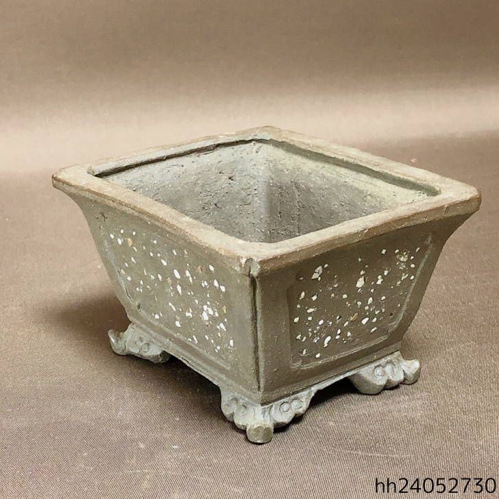 Hozan Yimaen Bonsai Pot - 10.2cm Rectangular Cloud Feet