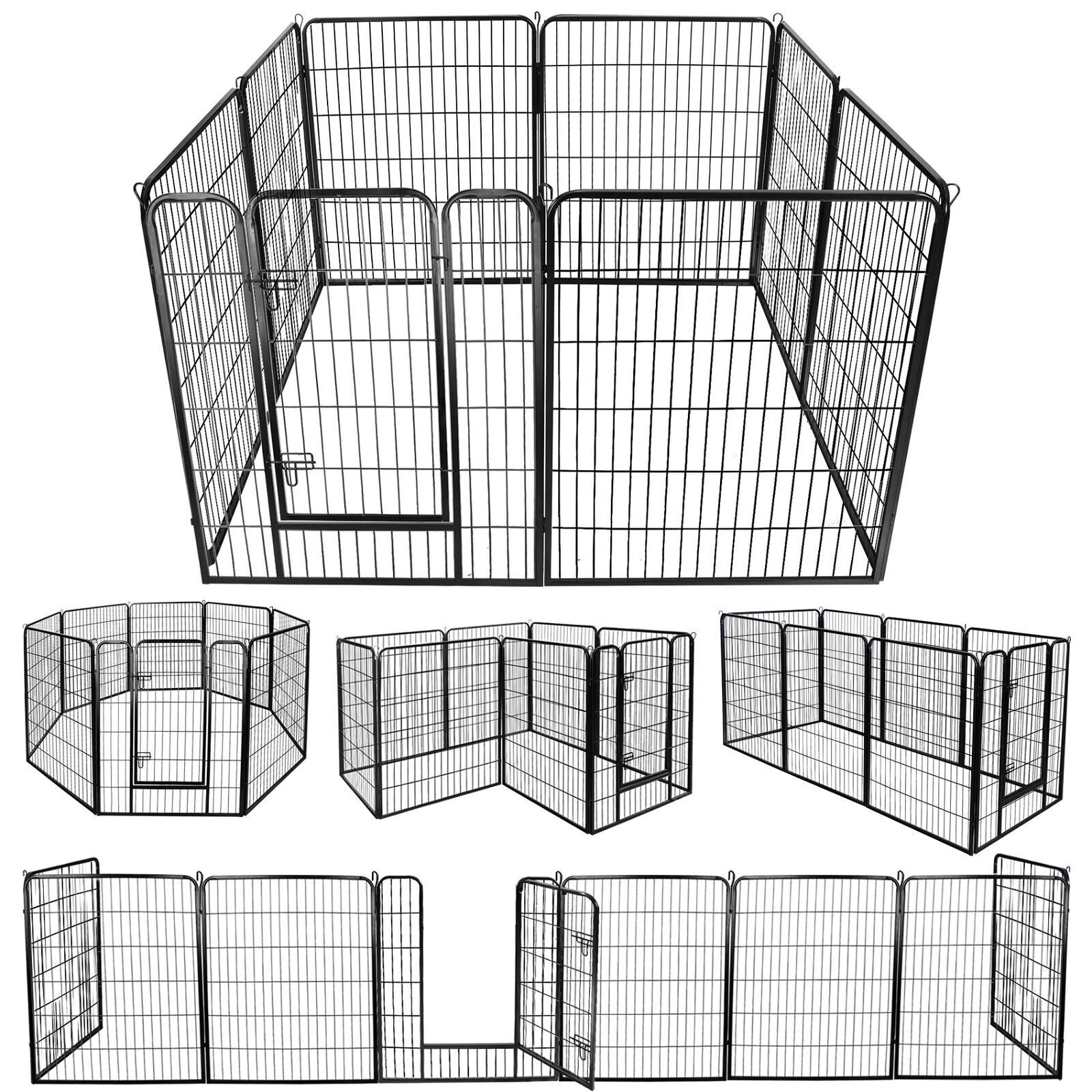 SEGAWE 8 Panels 40'' Large Dog Playpen Dog Fence Puppy Exercise Pen W/Doors