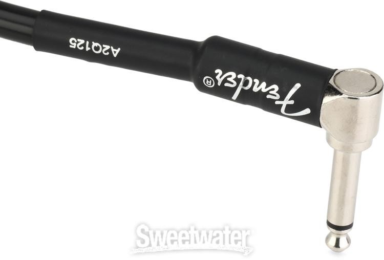 Fender Professional Series Angled to Angled Patch Cable - 6 inch Black (2-pack)