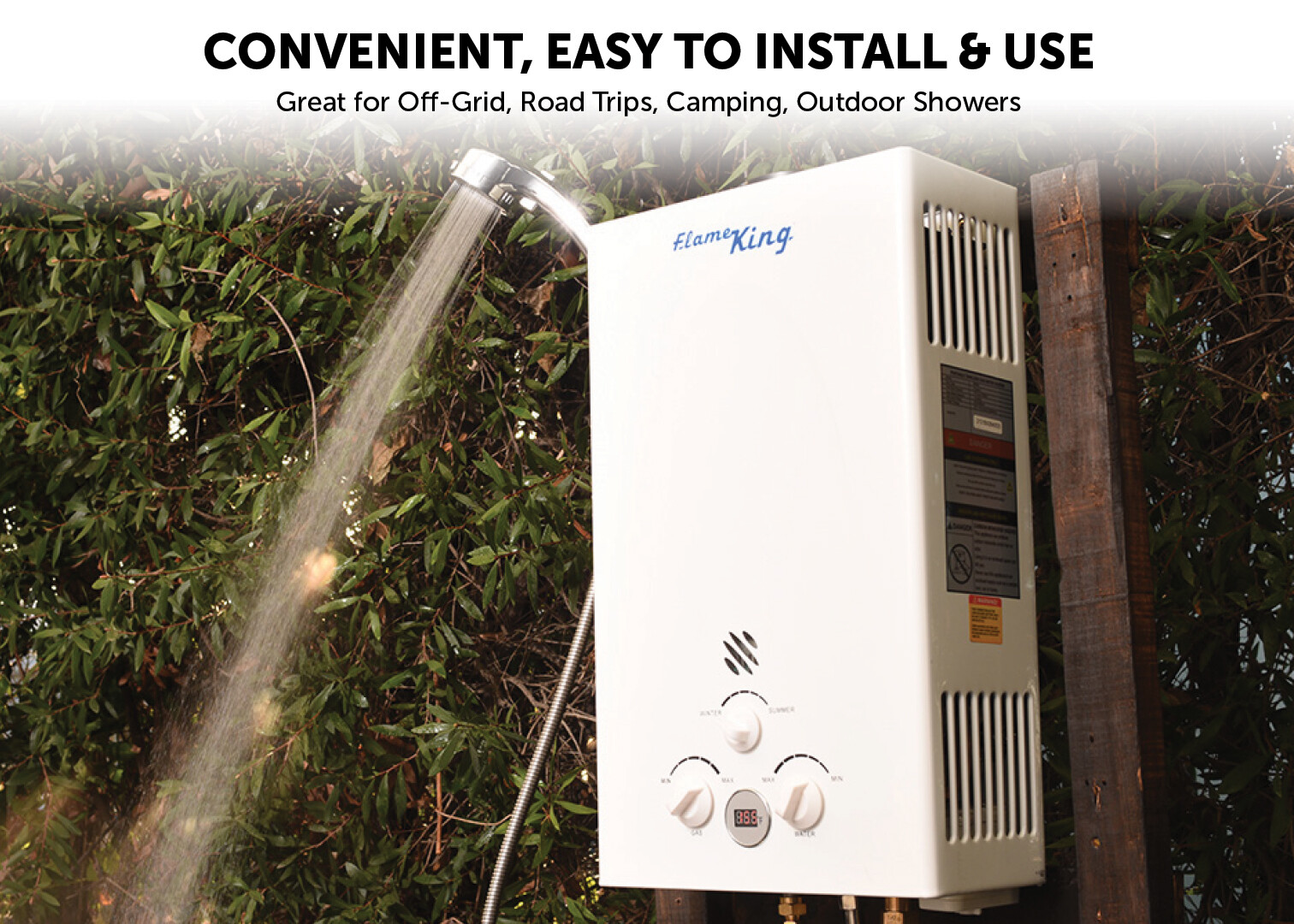 10L 2.64GPM Hot Water Heater Propane Gas Instant Tankless Boiler Shower Kit