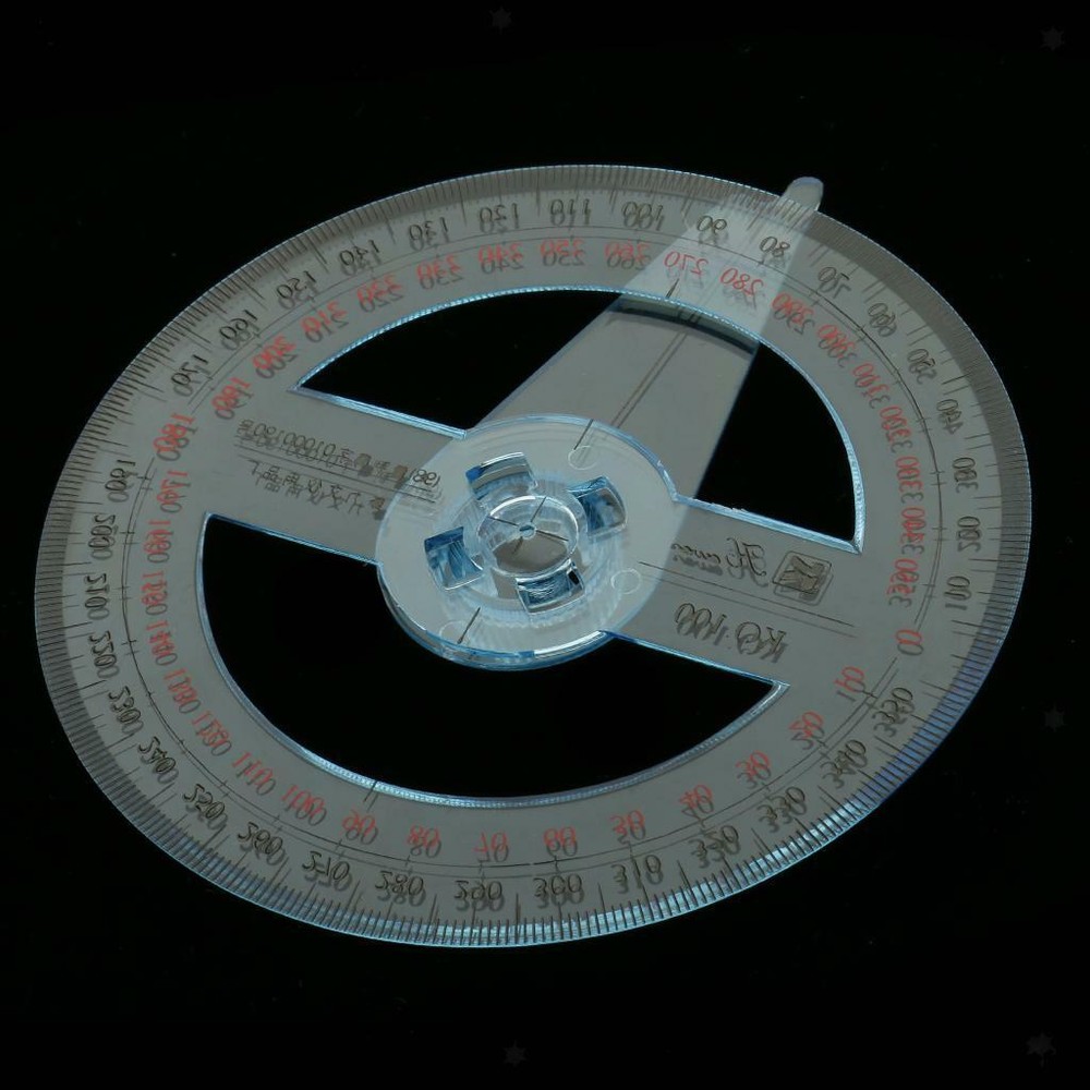 New 10cm 360 Degree Pointer Ruler Protractor School Supply