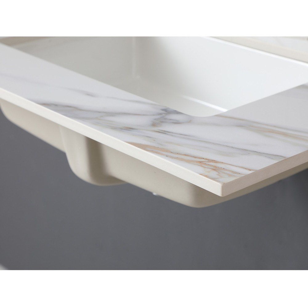 31 Inch Marble Vanity Top, Bathroom Vanity Top with Undermount Rectangular Mid