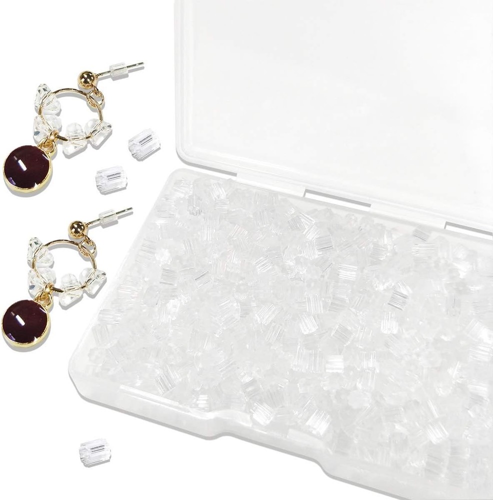 Earring Backs Silicone Soft Clear 1000 Pcs New