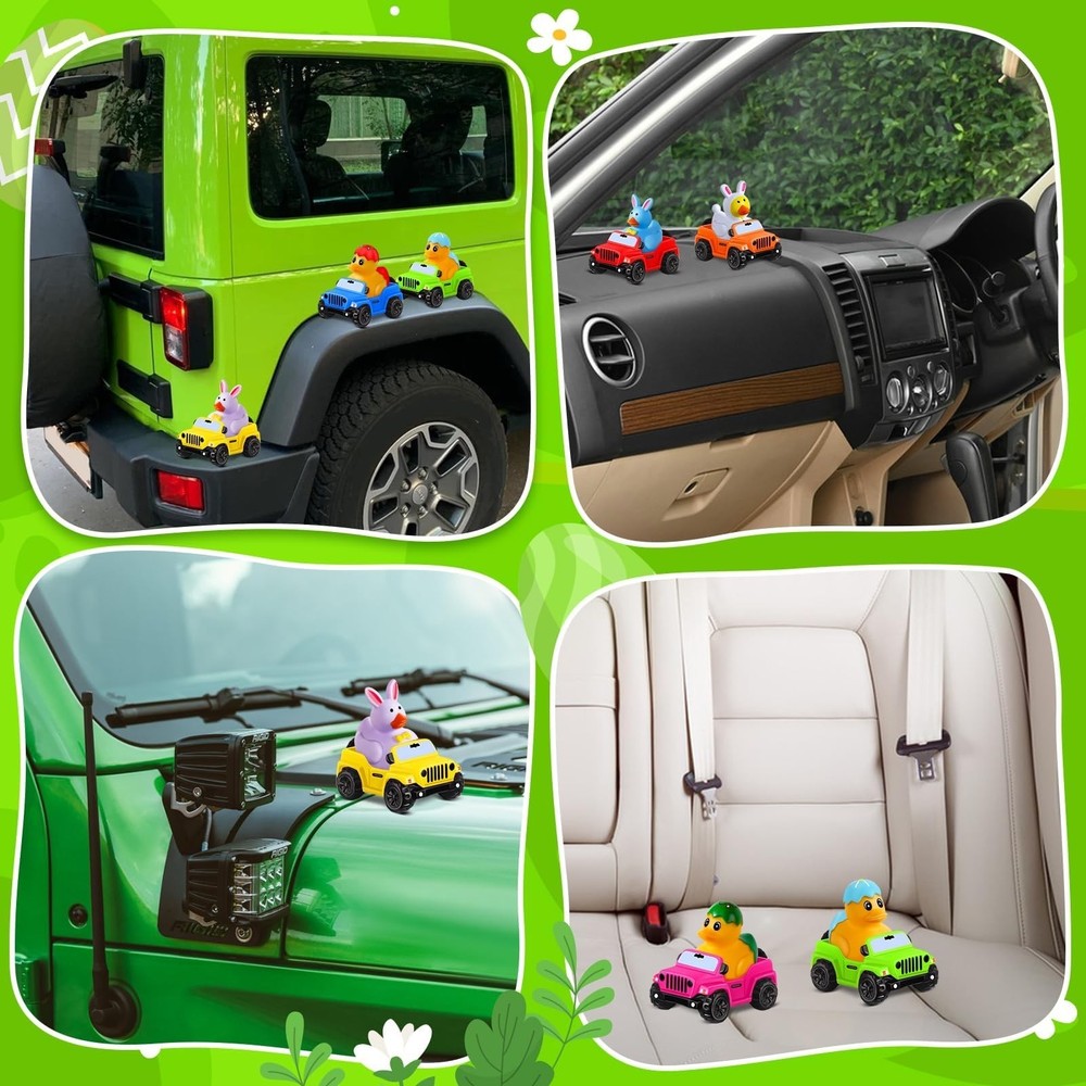 24 Pcs Easter Rubber Ducks for Jeeps, Easter Basket Stuffers Easter Egg Fille...