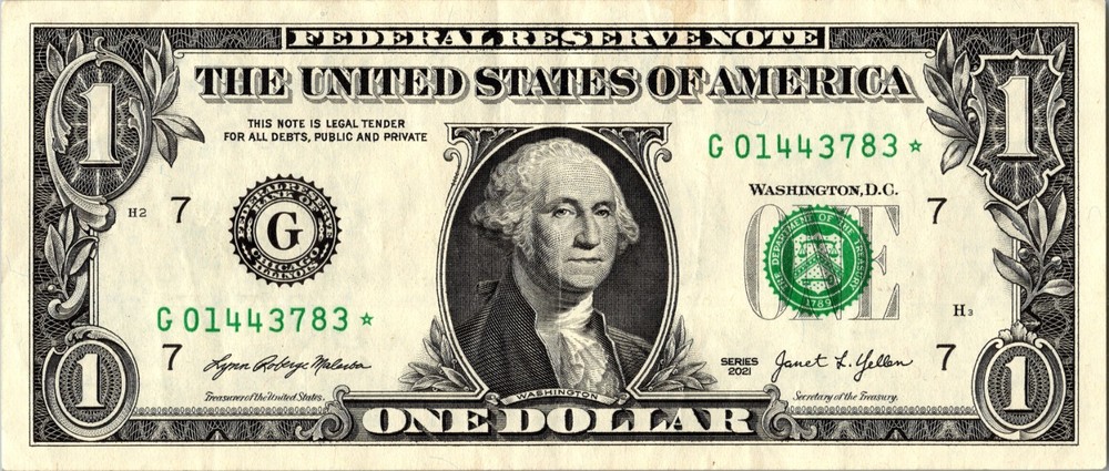 2021 G Star note 1 dollar bill Regular Run
