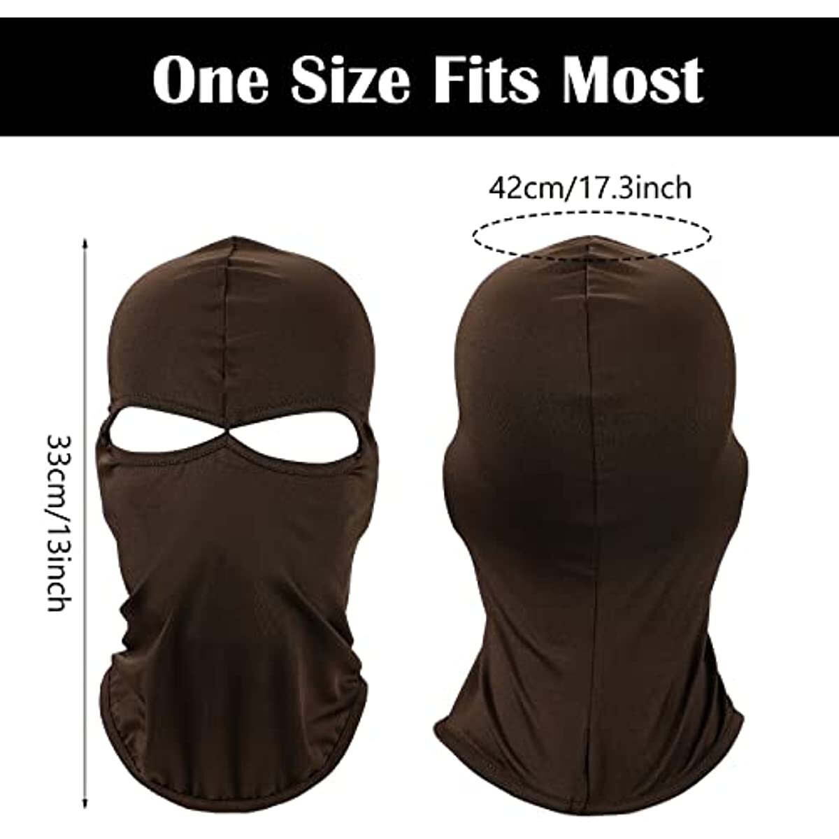 2 Hole Full Face Mask Thin Balaclava UV Protection Ski Sun Hood for Men Women