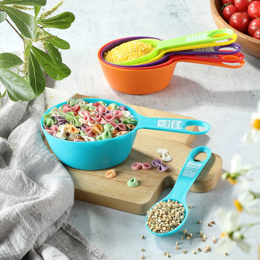 12PCS Measuring Cups, Colorful Measuring Cups and Spoons Set, Stackable Measuri