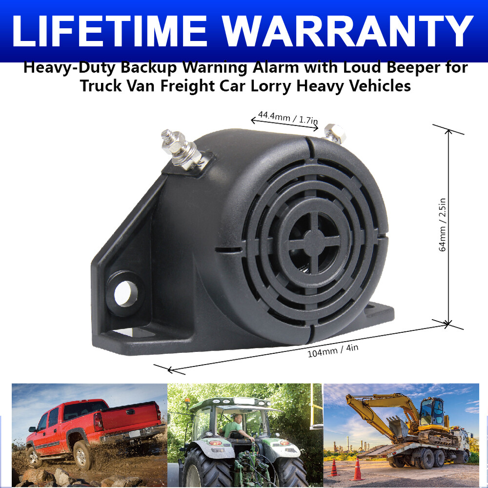 Universal 102dB Back-up Warning Alarm Beeper Reversing Horn Truck Heavy Vehicle