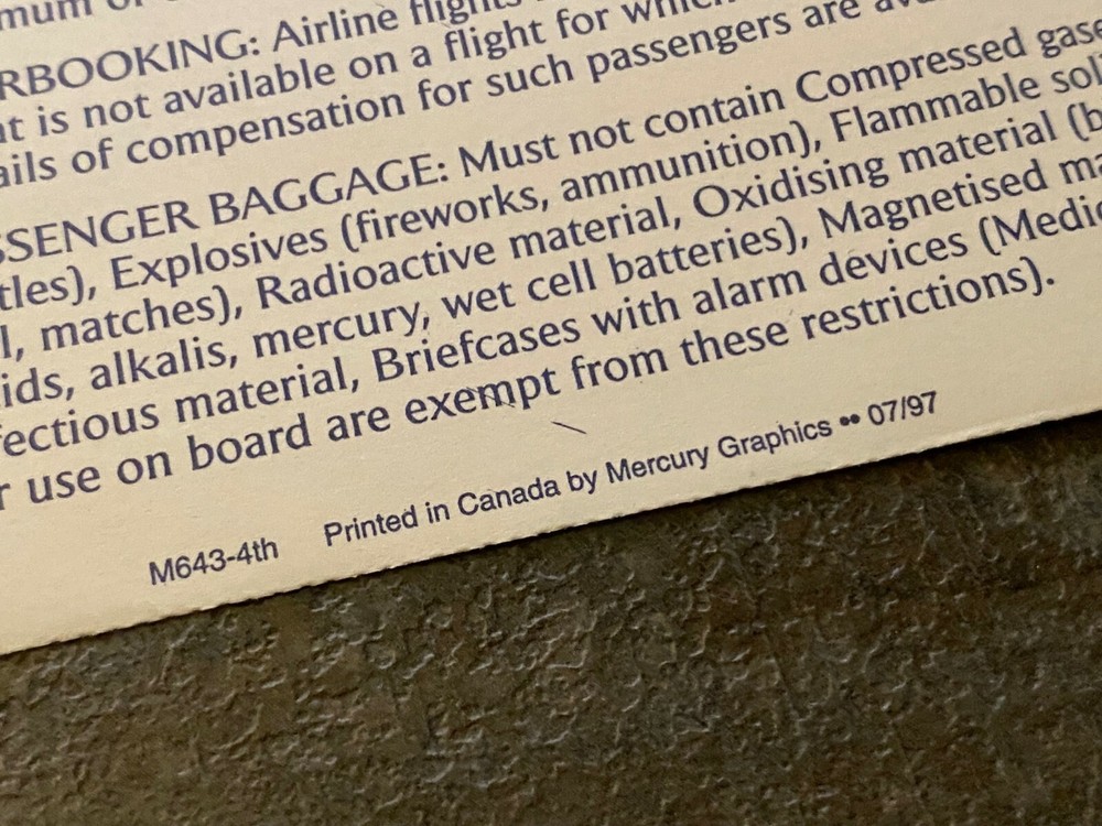 Concorde Boarding Pass Blank Rare