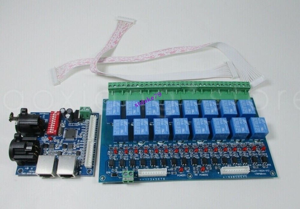 Stage Lighting Relay Switch Control main board DC12V 16 Channel 5A DMX512 LED