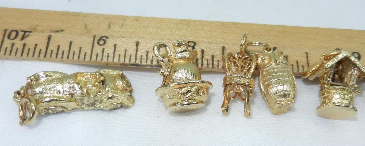 CHOICE of ONE GOLD TONE VINTAGE CHARM Monet - Avon Telephone Owl Chair Car Phone