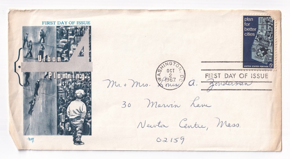 STAMP US SCOTT 1333 "Urban Planning - Better Cities" 5 CENT 1967 FDC - C