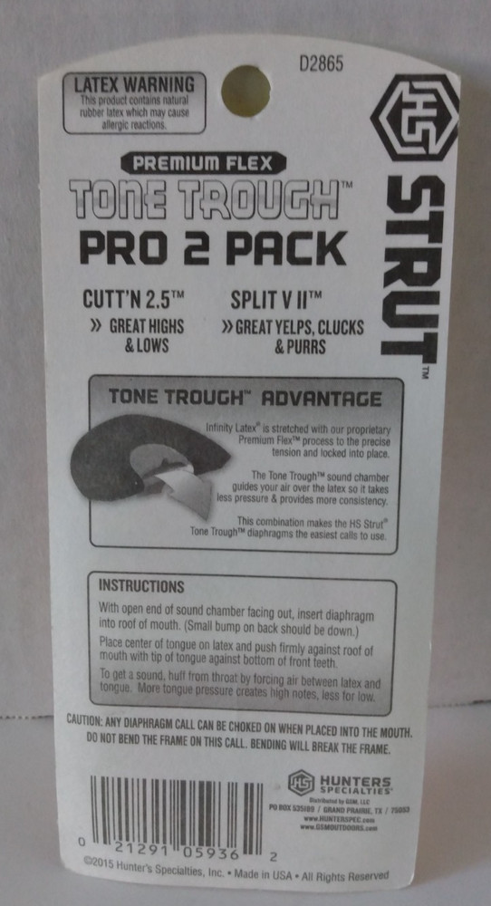 HS Strut® TONE TROUGH™PRO 2 PACK 05936 Easy Use Premium Flex Latex Turkey Mouth