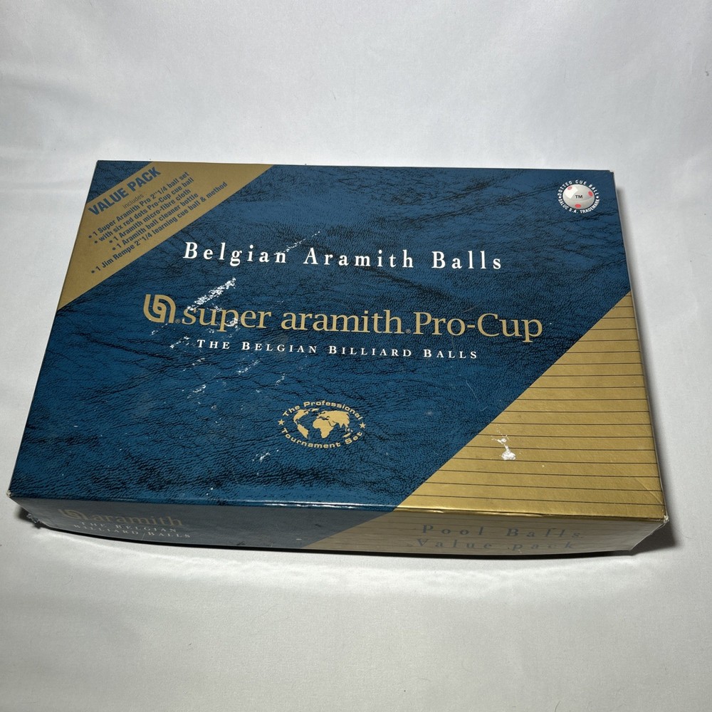Belgian ARAMITH Pro-Cup Pool Billiard Ball Set Value Pack Open Box
