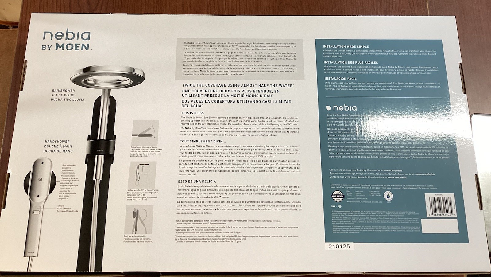 NEW In Box Moen N207C0BLC Nebia Dual RainShower W/Handshower Matte Black/Chrome