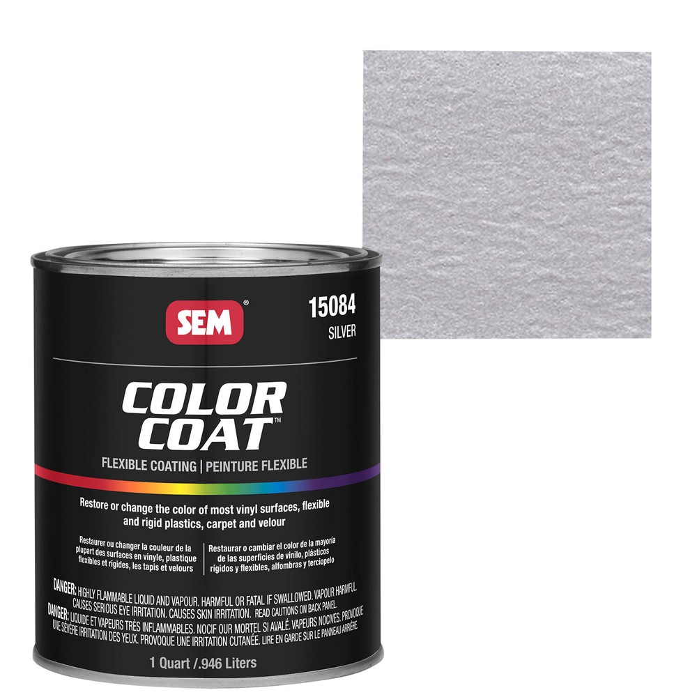 SEM Color Coat - Plastic & Vinyl Flexible Coating, Silver, 1 Quart