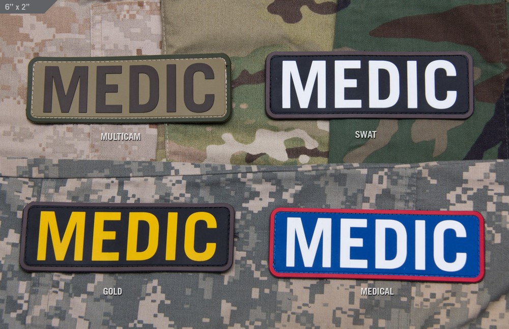 Milspec Monkey MSM Morale PVC Patch - MEDIC - Identification 6 x 2 -SWAT Urban
