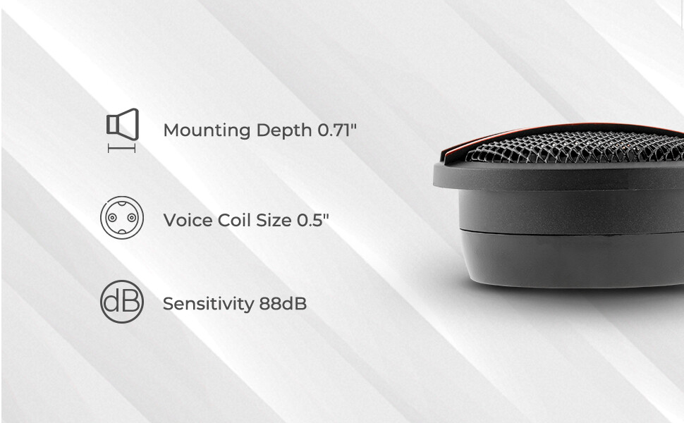 DS18 TX1S Car Audio 2" Super Tweeter Build In Crossover - 200 Watts Pair Red