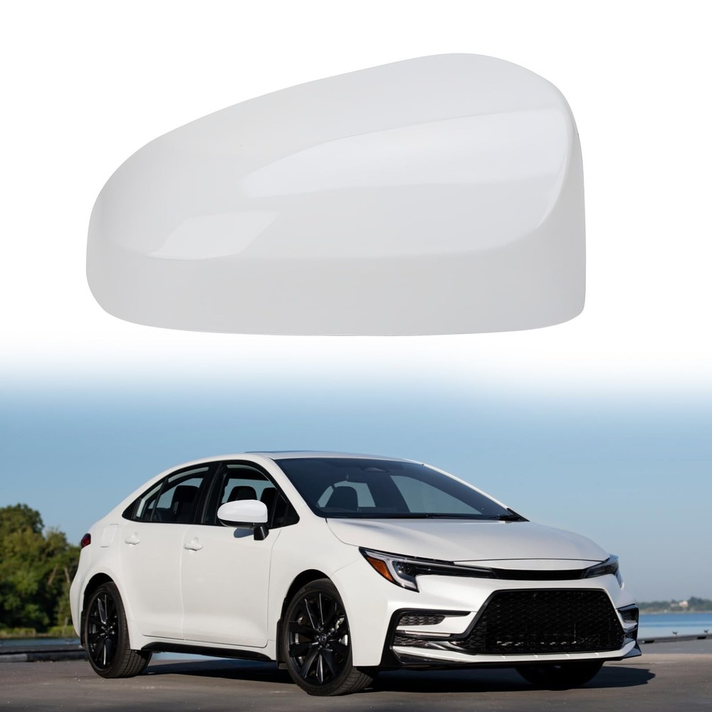 Whtie Left Driver Side Replacement Mirror Left, White-without Turn Signal