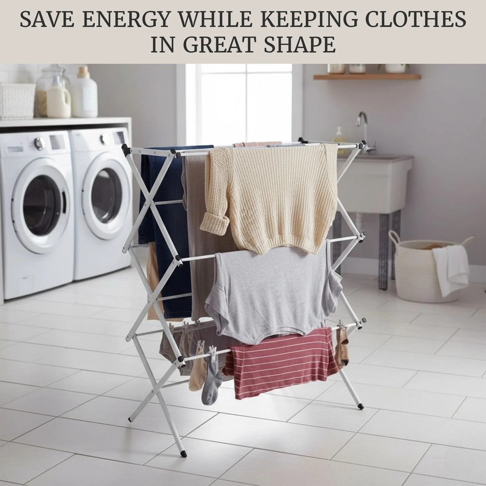Lavish Home Foldable Clothes Drying Rack - Laundry Drying Rack Collapsible