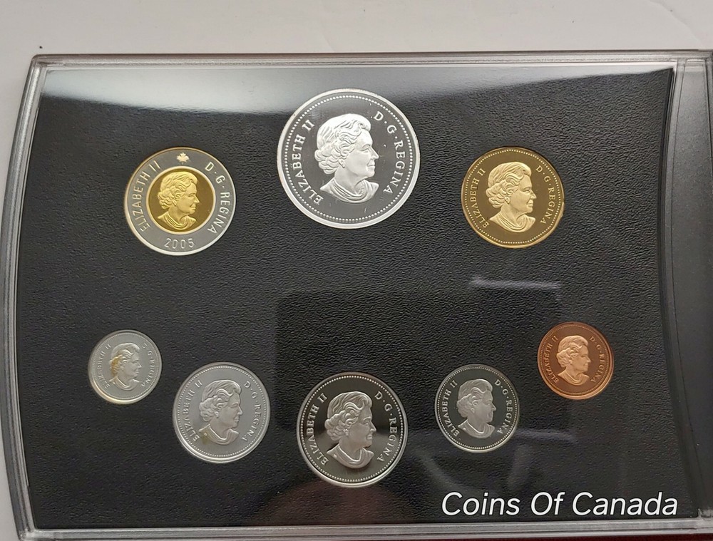 2005 Canada 8 Coin Silver PROOF Set w/ Gold Plated Silver Dollar #coinsofcanada