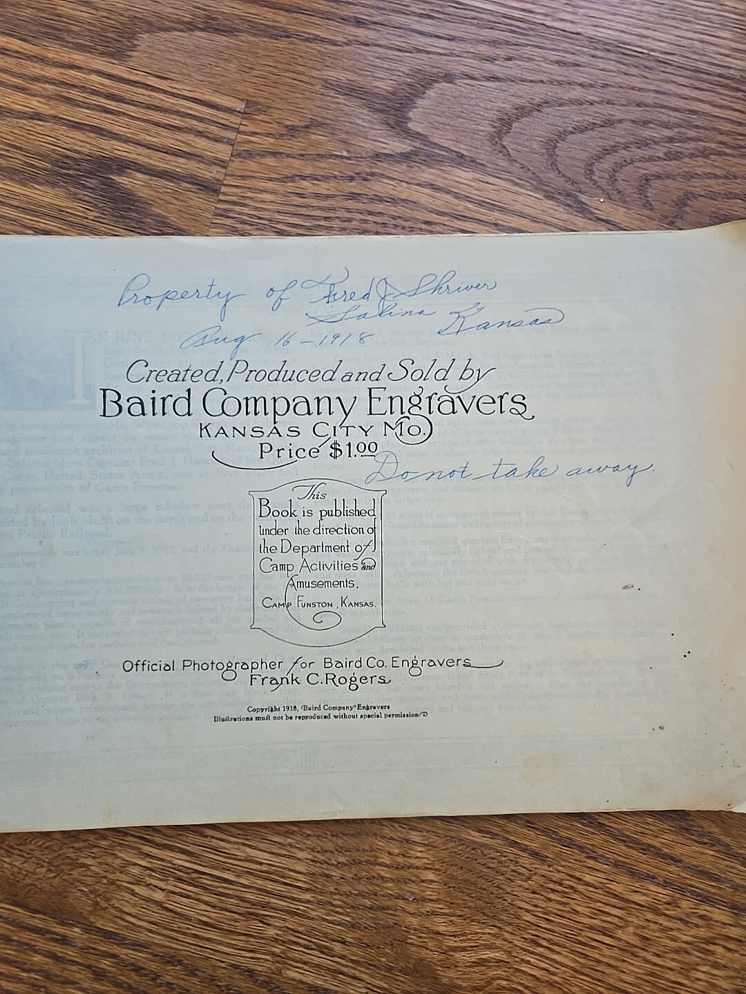 1918 Cantonment Life Camp Funston Book Magazine Kansas KS WW1 WWI