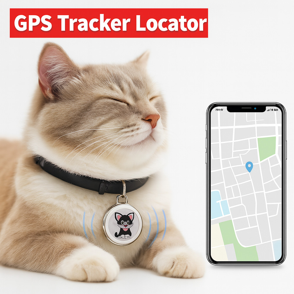 Cat GPS Bluetooth Tracker Collar Tag Anti-Lost Locator for iPhone Android