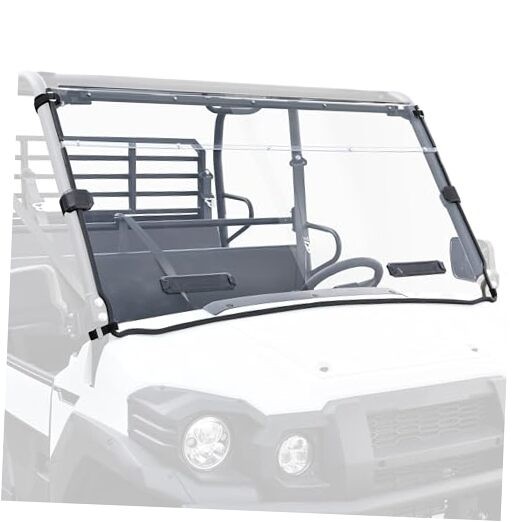 Full Windshield for Kawasaki Mule Pro, Clear Dustproof Durable Hard Coat Poly