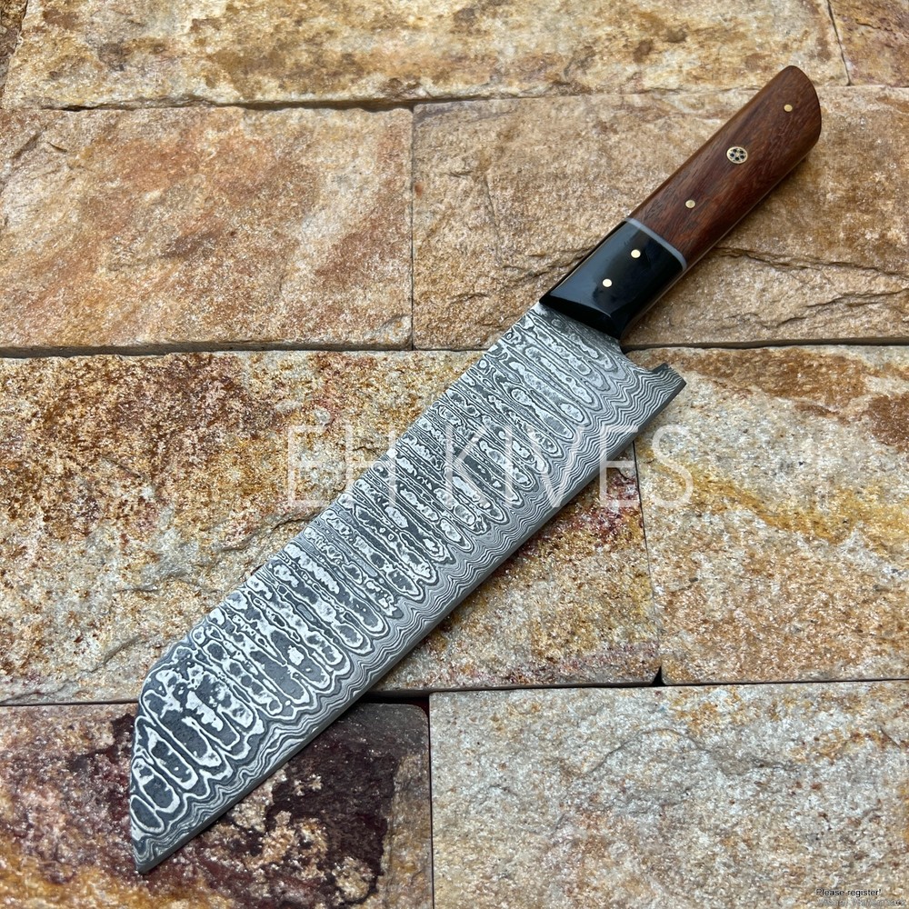 12'' Handmade Damascus Slicing Sharp Chef Kitchen Knife for Meat/BBQ