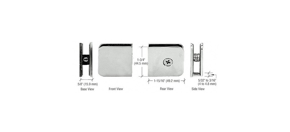 CRL Oversized U Clamp Polished Nickel Fixed Panel Glass Clamp