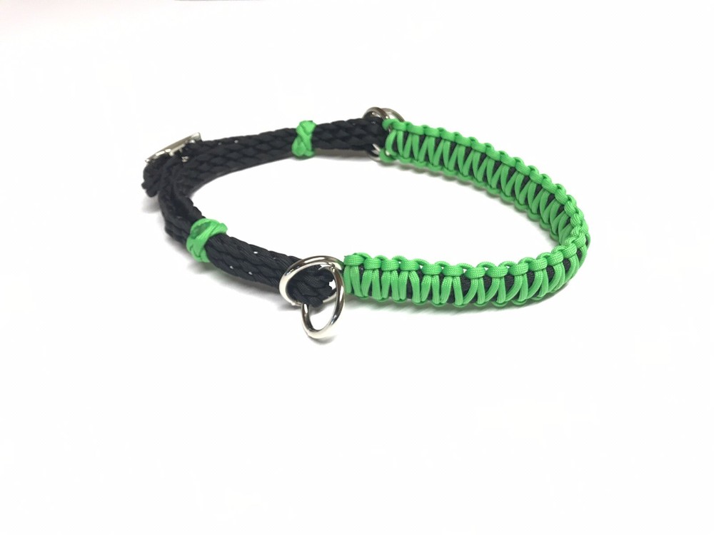 side pull hackamore attachment with a whoa neon green and brown...mini to draft