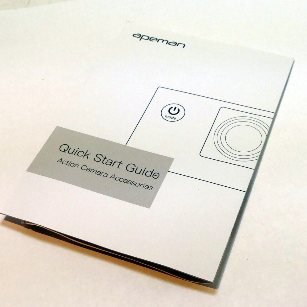 Quick Start Guide  for Apeman A87 Action Camera 4K