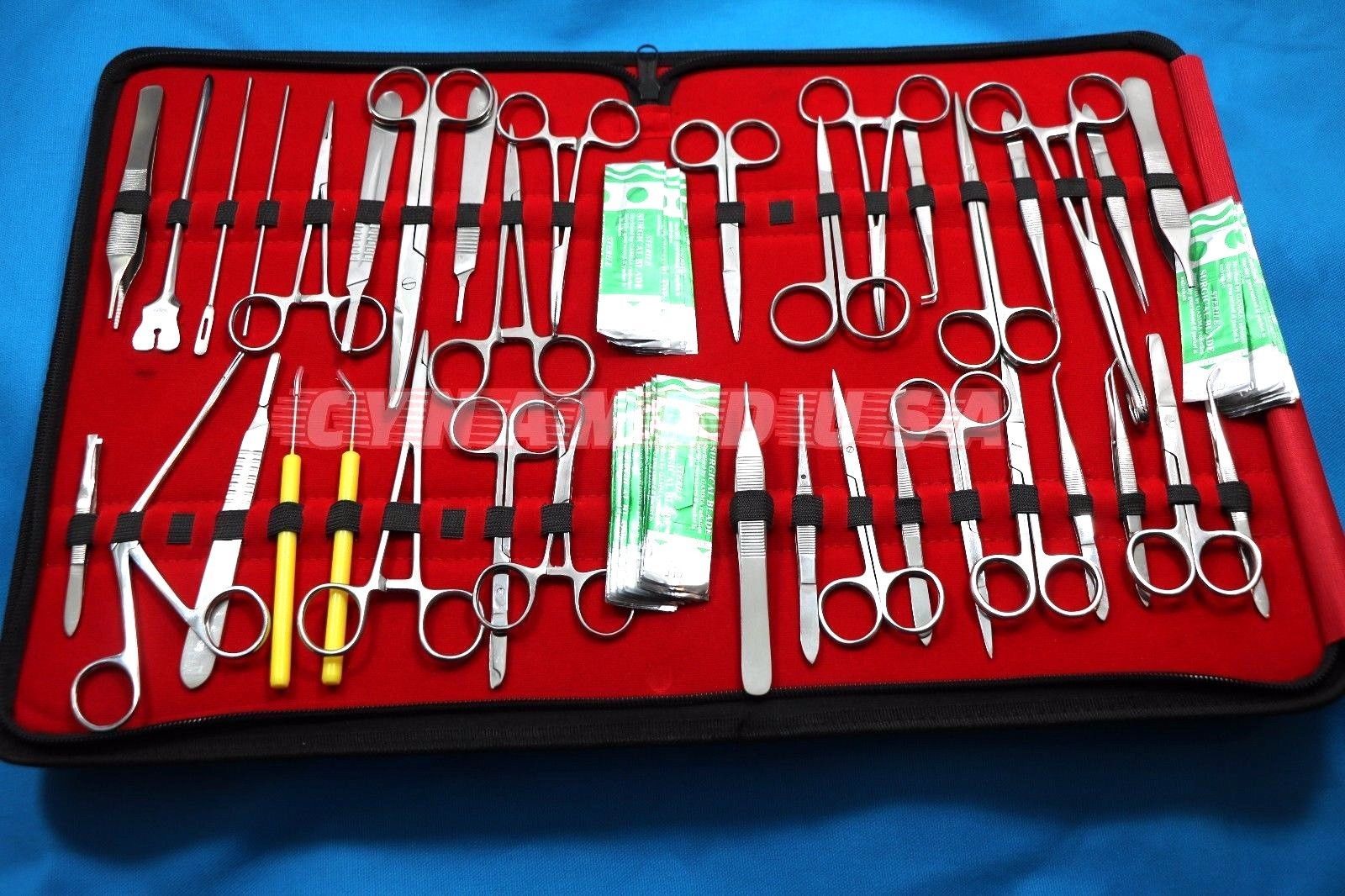 77 US MILITARY FIELD MINOR SURGERY SURGICAL INSTRUMENTS FORCEPS SCISSORS KIT
