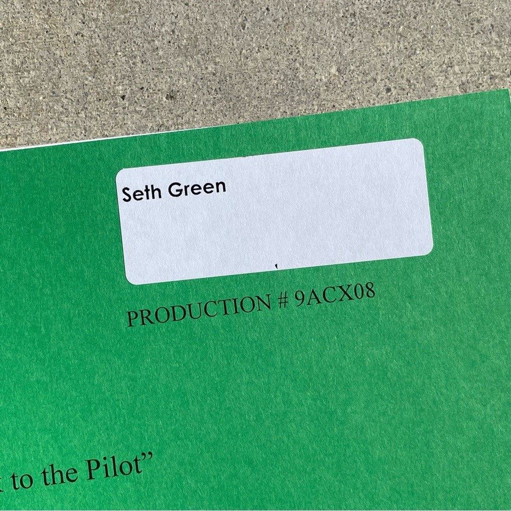 Family Guy Seth Green Chris Griffin 2010 Back to the Pilot Table Draft Script