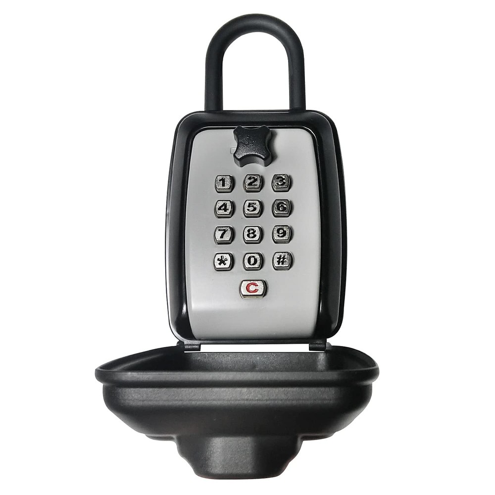 Push Button Lock Box,Outdoor Wall Mounted Key Storage Box with 10-Digit Keybo...
