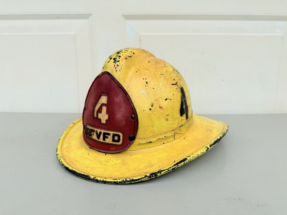 Vintage Fire Helmet Yellow