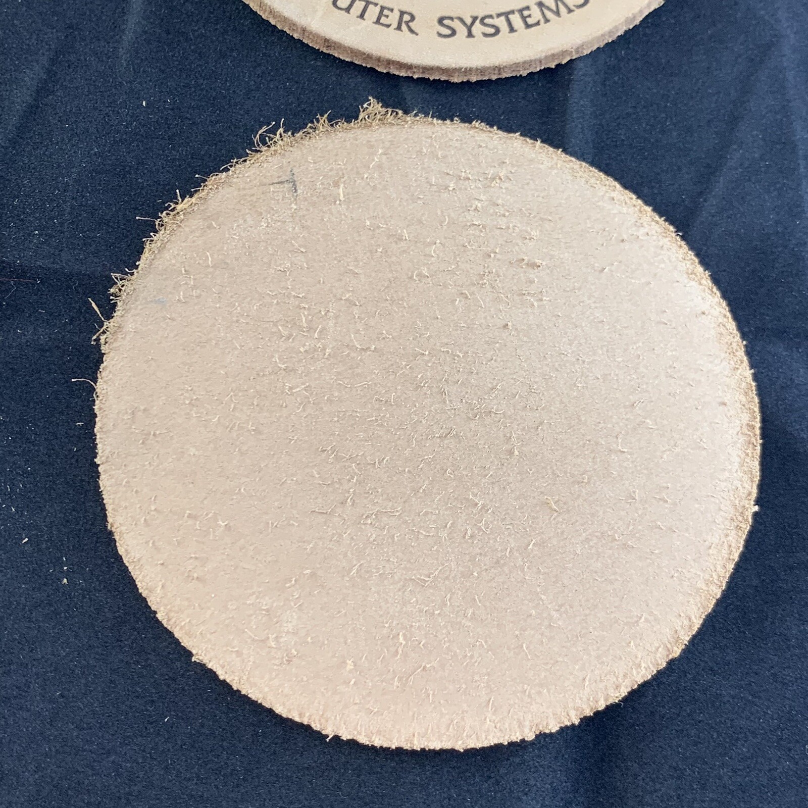 Vtg Texas Instruments Leather Coasters Set Of 4 Advertisement Computer Systems