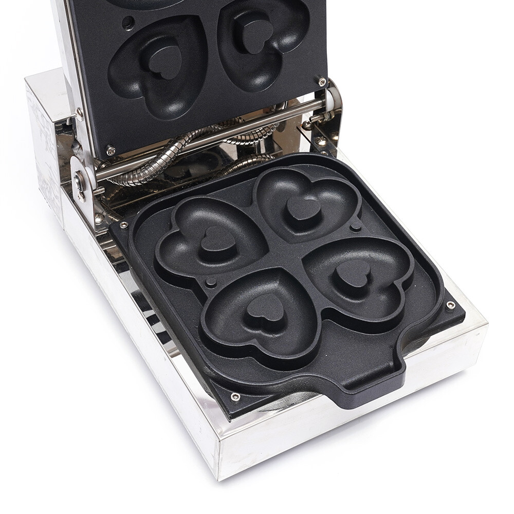 4pc Heart Shape Mini Donut Maker Commercial Electric Waffle Machine Waffle Maker