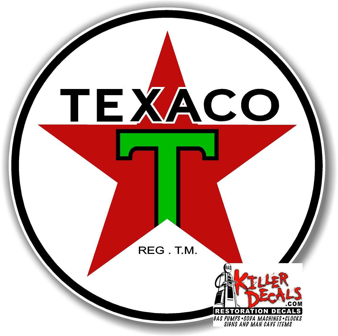 12" PRE WAR TEXACO GASOLINE GAS PUMP SIGN TANK DECAL (TEXA-8)