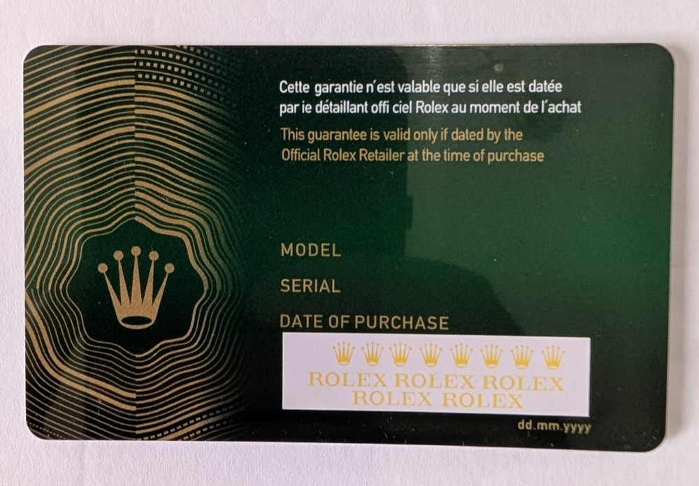 Rolex Papers and Tag