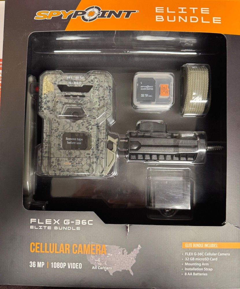 Brand New SpyPoint Flex Cellular Trail Camera Elite Bundle Model G-36C