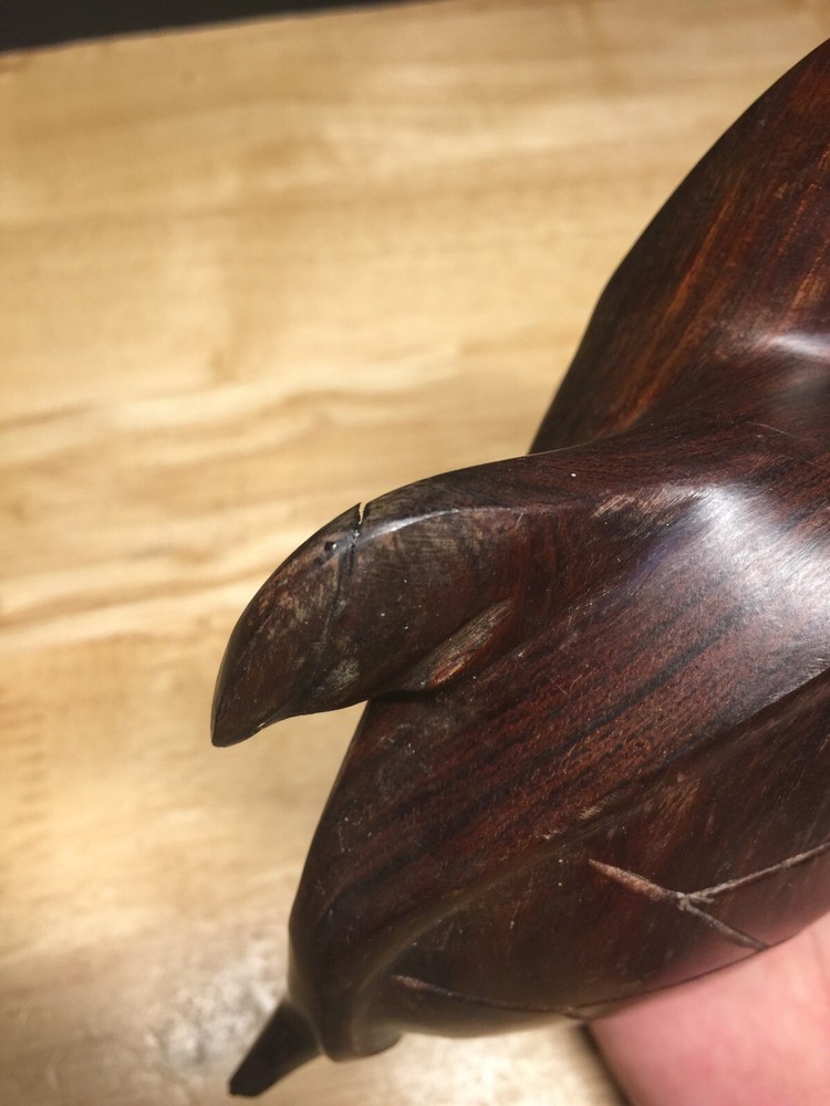 Hand Carved Wooden Turtle Figure