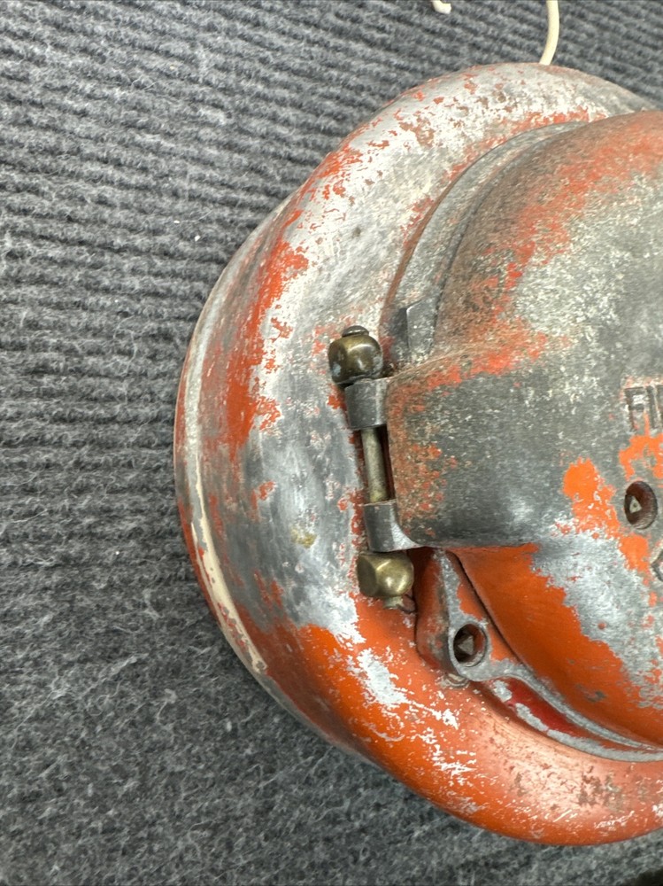 Vintage Rare Coded Fire Alarm Pull Station Red Round Break Glass Pull Lever
