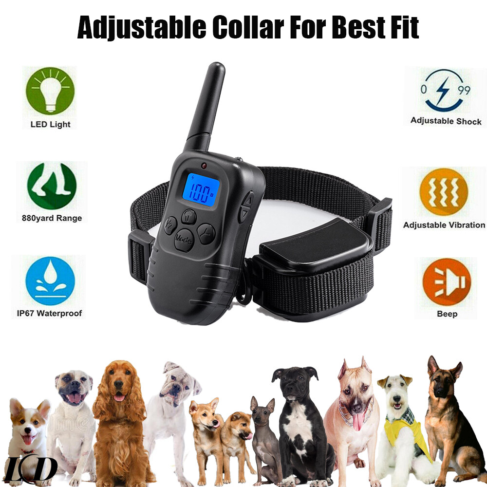 Dog Training Bark Collar Remote Control Trainer Waterproof Shock Rechargeable