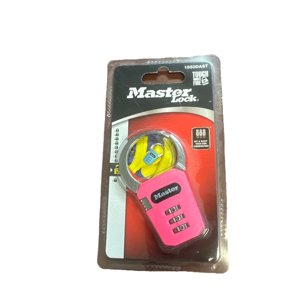 Master Backpack Lock  Set Your Own Combination # 1550DAST  Pink